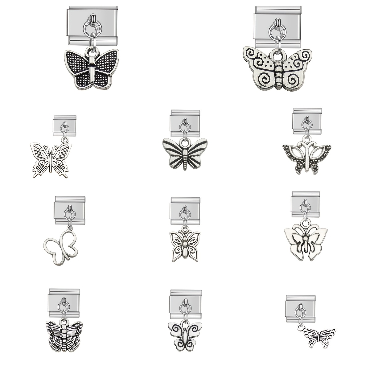 Lovely Butterfly Charm Links Bracelet Fit for 9mm Bracelet